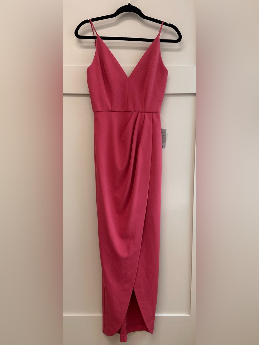Wayf Hot Pink V-Neck Spaghetti Strap Maxi Dress